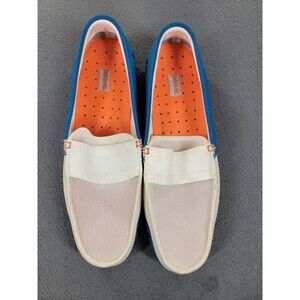 SWIMS Penny Loafer Shoes Mens Size 12 White Cream Orange Water Friendly Mesh‎